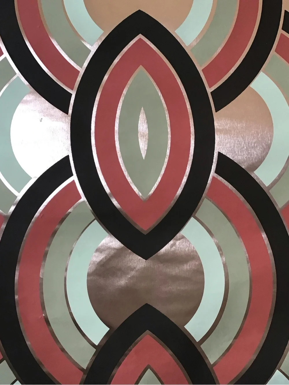 Vintage MCM Metallic Geometric Design Luxury Wallpaper